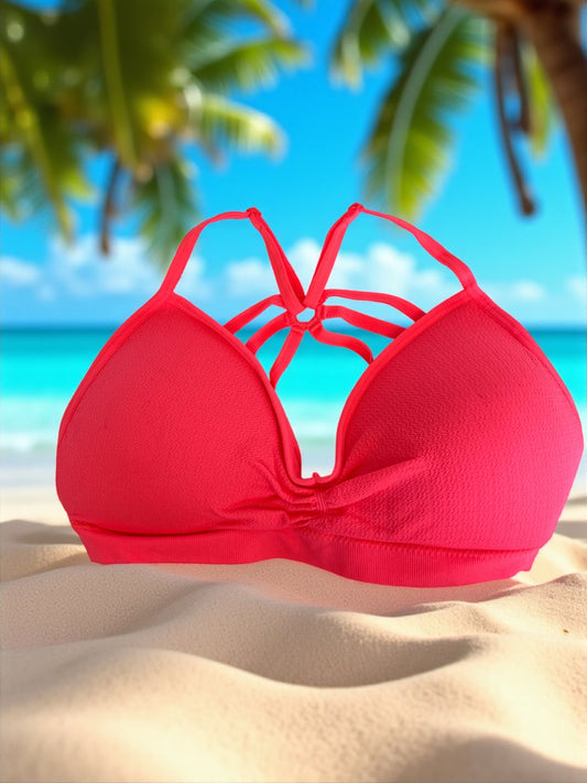 Pink coral bikini top